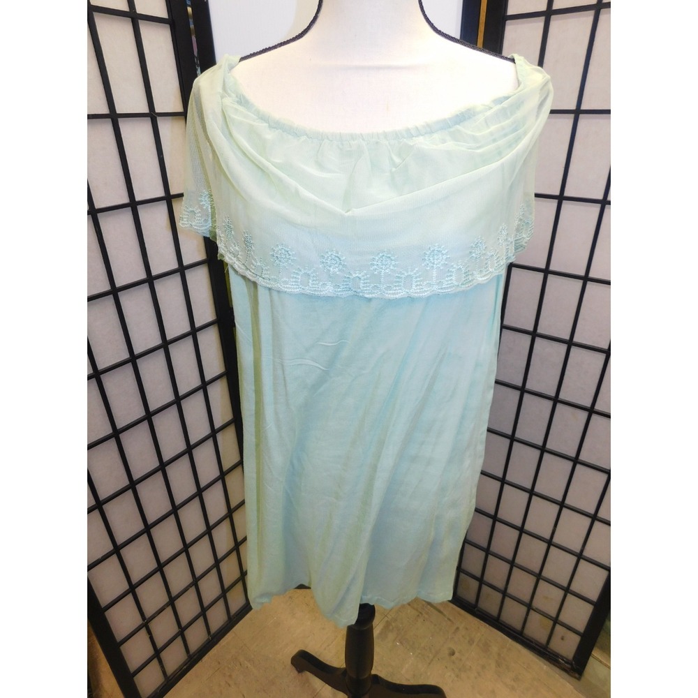 Pink Cattlelac Sage Off Shoulder Lace Trim Blouse XL NWT